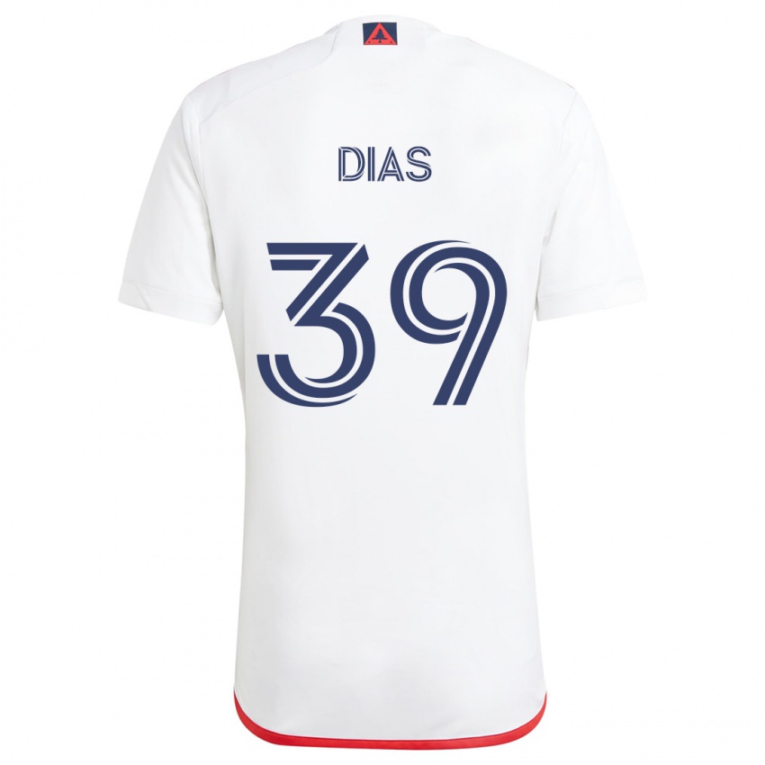 Kinderen Marcos Dias #39 Wit Rood Uitshirt Uittenue 2024/25 T-Shirt