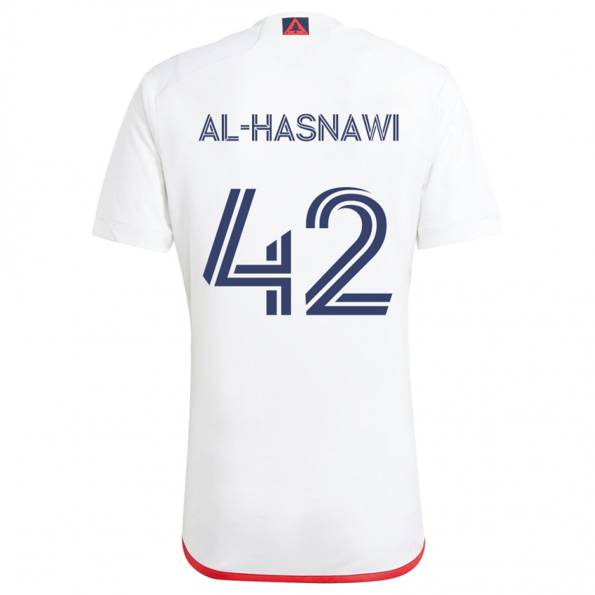 Kinderen Moshtaba Al-Hasnawi #42 Wit Rood Uitshirt Uittenue 2024/25 T-Shirt