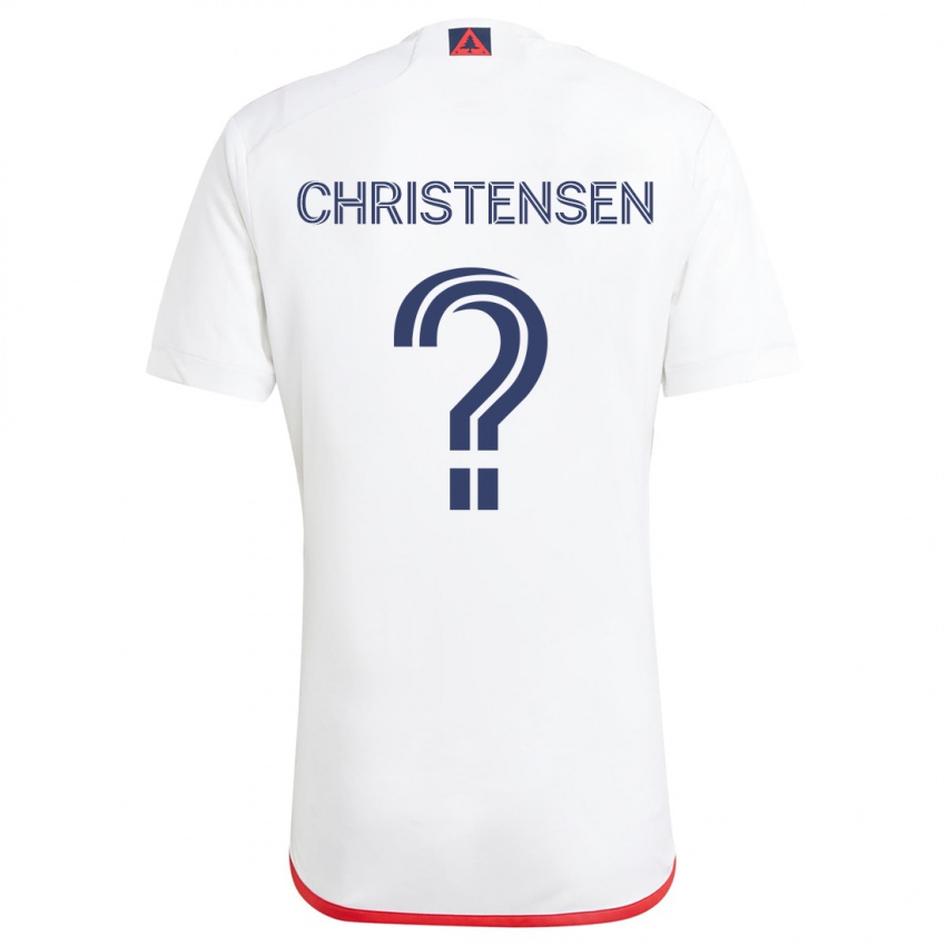 Kinderen Kevin Christensen #0 Wit Rood Uitshirt Uittenue 2024/25 T-Shirt