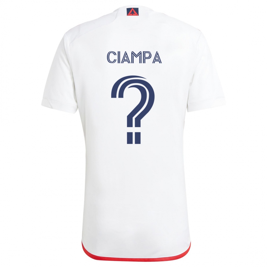 Kinderen Giuseppe Ciampa #0 Wit Rood Uitshirt Uittenue 2024/25 T-Shirt