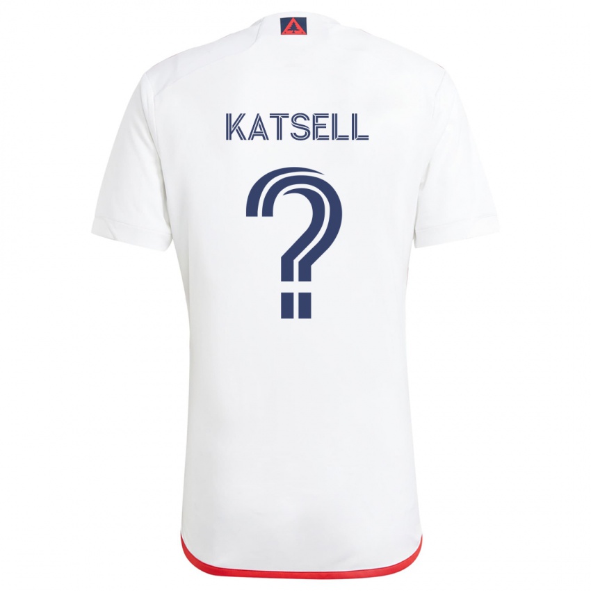 Kinderen Levi Katsell #0 Wit Rood Uitshirt Uittenue 2024/25 T-Shirt