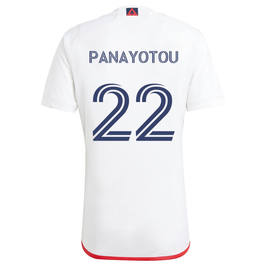 Kinderen Jack Panayotou #22 Wit Rood Uitshirt Uittenue 2024/25 T-Shirt