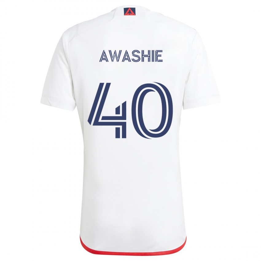 Kinderen Ben Awashie #40 Wit Rood Uitshirt Uittenue 2024/25 T-Shirt