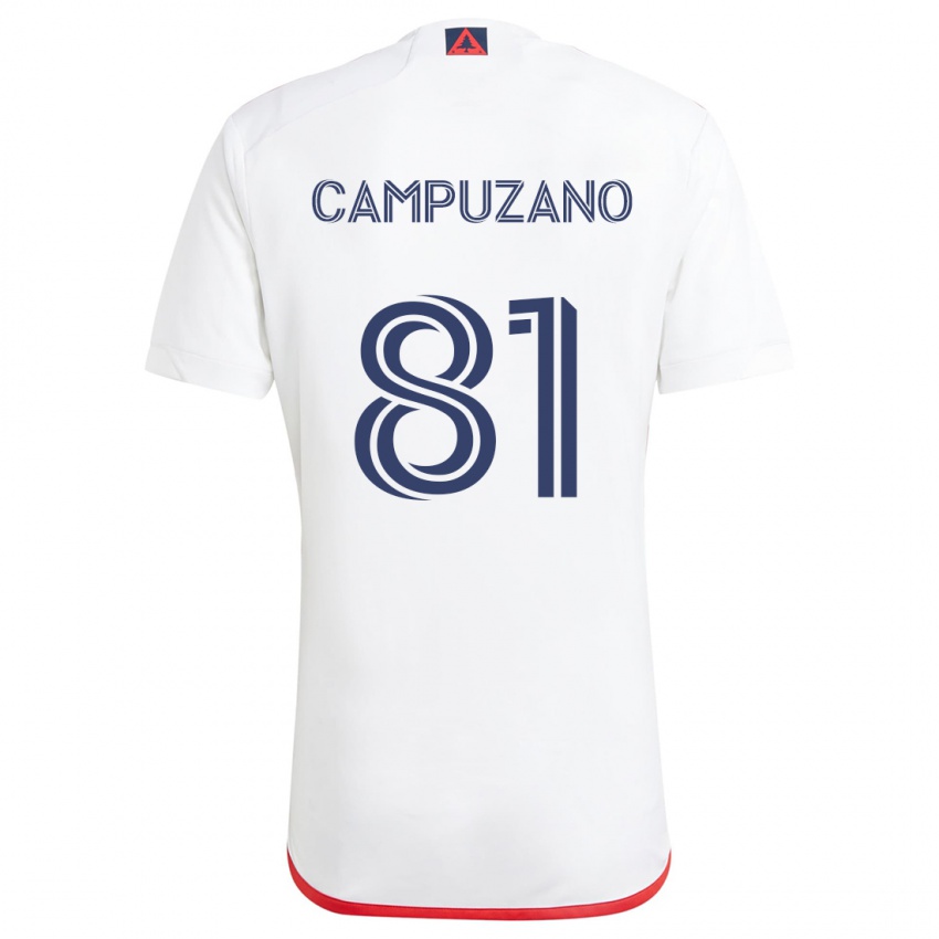 Kinderen Nico Campuzano #81 Wit Rood Uitshirt Uittenue 2024/25 T-Shirt