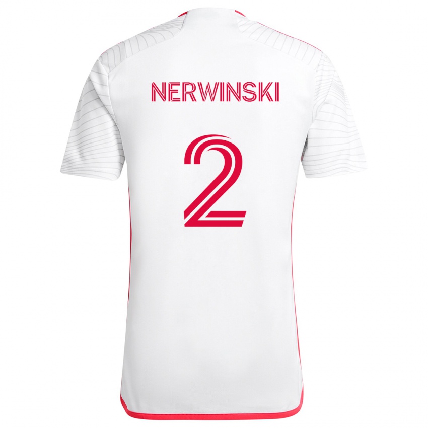 Kinderen Jake Nerwinski #2 Wit Rood Uitshirt Uittenue 2024/25 T-Shirt