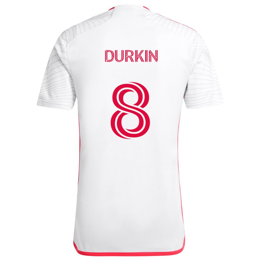 Kinderen Chris Durkin #8 Wit Rood Uitshirt Uittenue 2024/25 T-Shirt