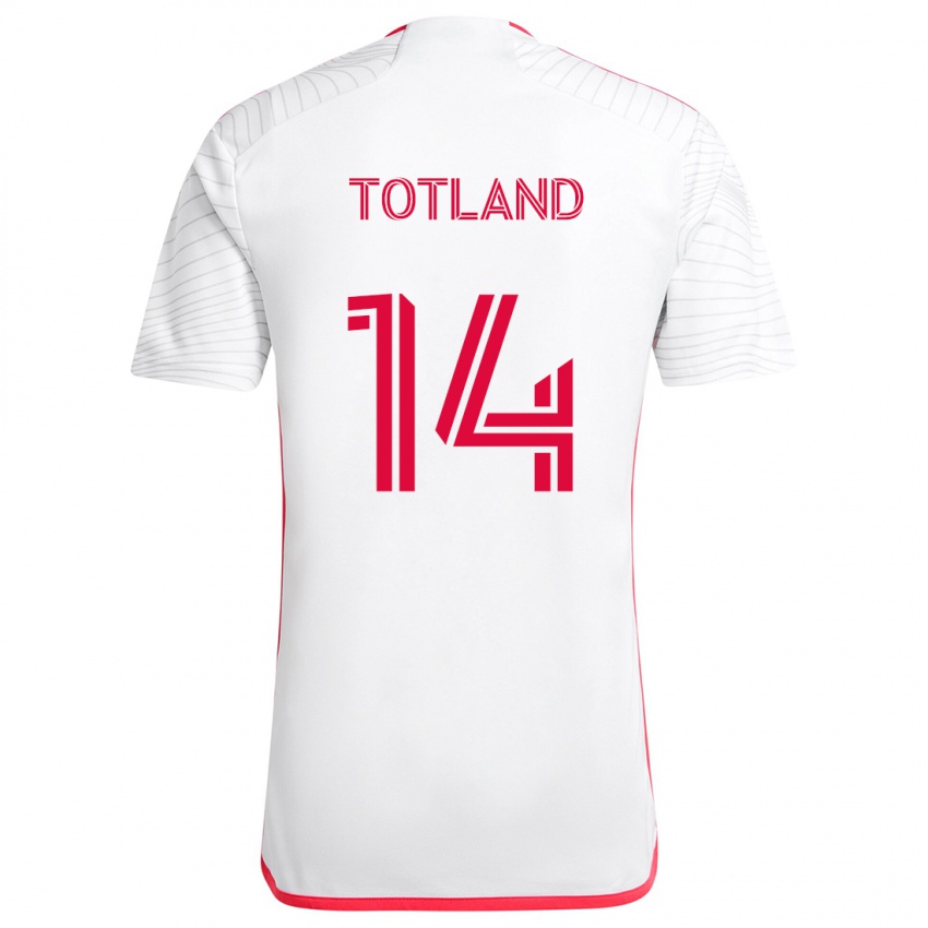 Kinderen Tomas Totland #14 Wit Rood Uitshirt Uittenue 2024/25 T-Shirt