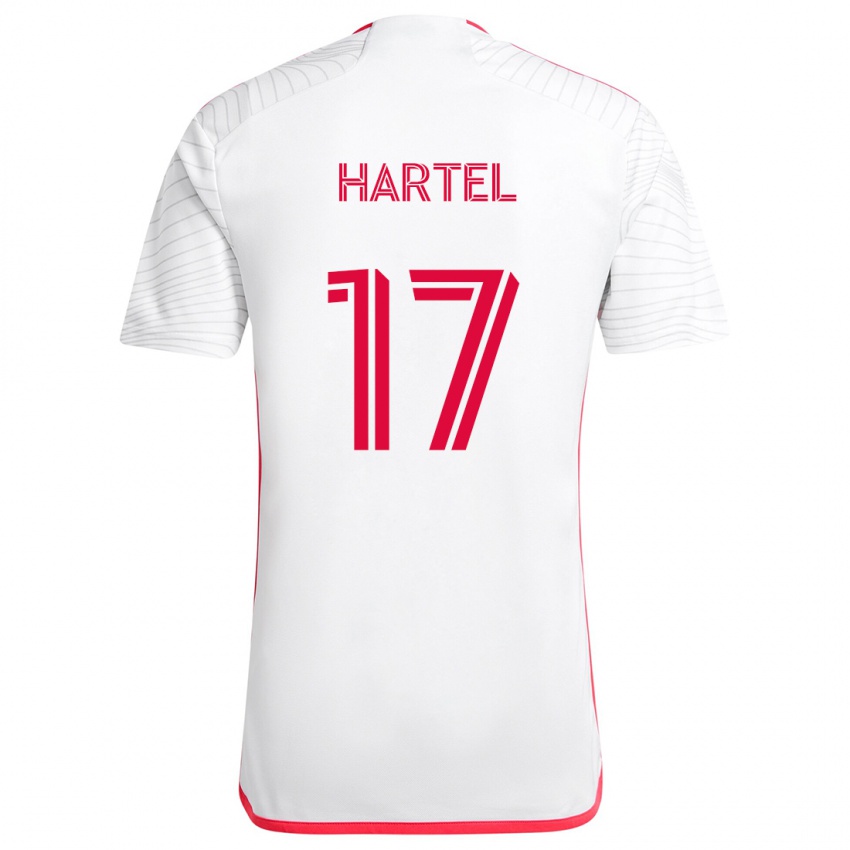 Kinderen Marcel Hartel #17 Wit Rood Uitshirt Uittenue 2024/25 T-Shirt