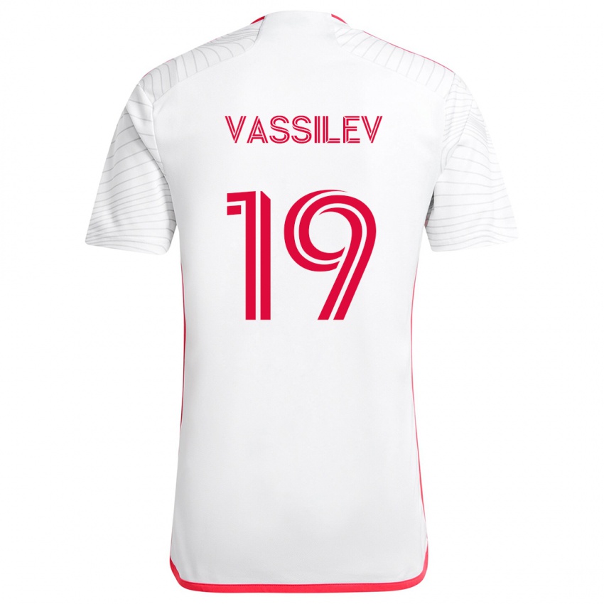 Kinderen Indiana Vassilev #19 Wit Rood Uitshirt Uittenue 2024/25 T-Shirt