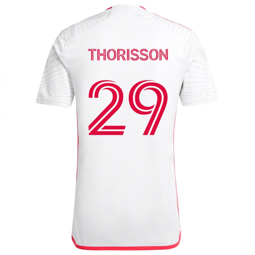 Kinderen Nökkvi Thórisson #29 Wit Rood Uitshirt Uittenue 2024/25 T-Shirt