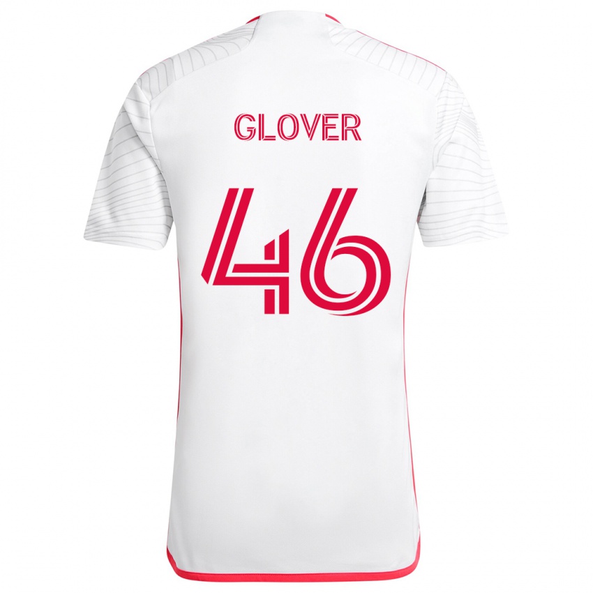 Kinderen Caden Glover #46 Wit Rood Uitshirt Uittenue 2024/25 T-Shirt