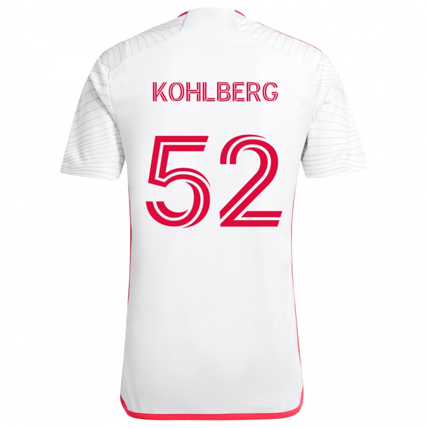 Kinderen Andrew Kohlberg #52 Wit Rood Uitshirt Uittenue 2024/25 T-Shirt