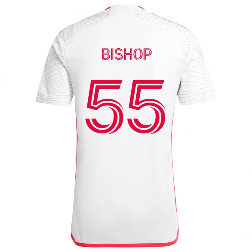 Kinderen Nick Bishop #55 Wit Rood Uitshirt Uittenue 2024/25 T-Shirt