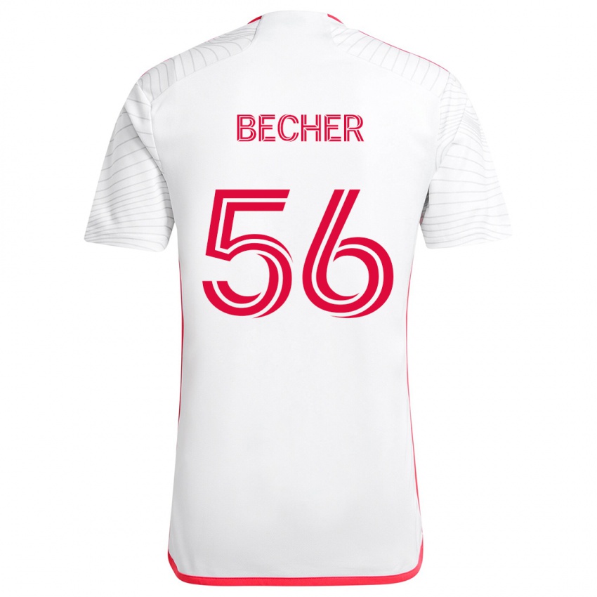 Kinderen Ryan Becher #56 Wit Rood Uitshirt Uittenue 2024/25 T-Shirt