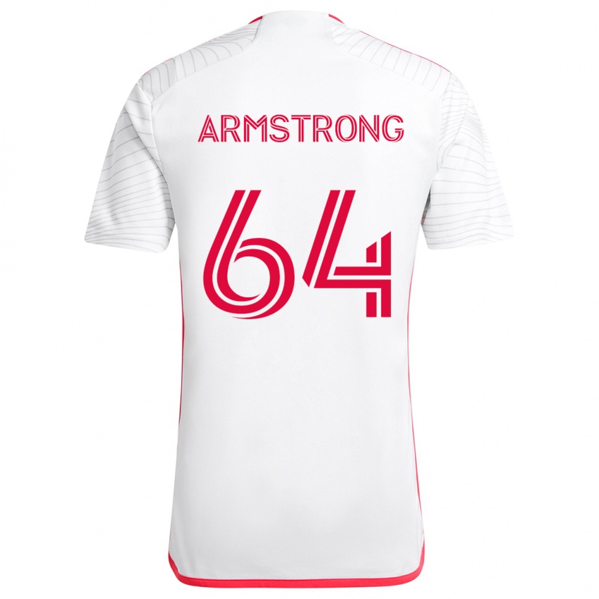 Kinderen Dida Armstrong #64 Wit Rood Uitshirt Uittenue 2024/25 T-Shirt