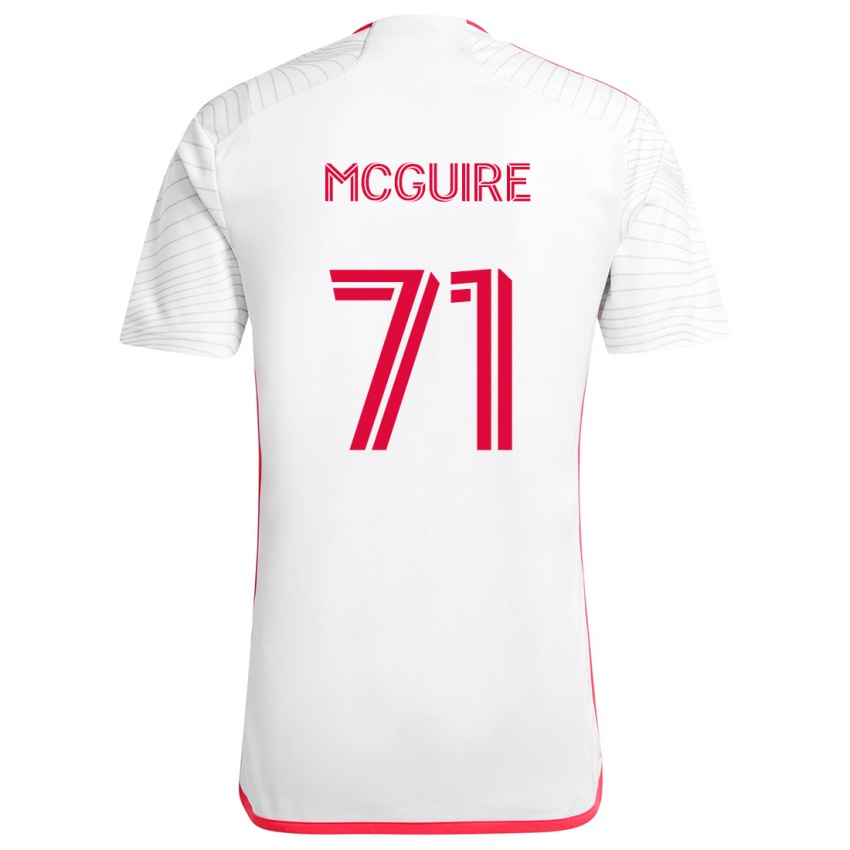 Kinderen Nolan Mcguire #71 Wit Rood Uitshirt Uittenue 2024/25 T-Shirt