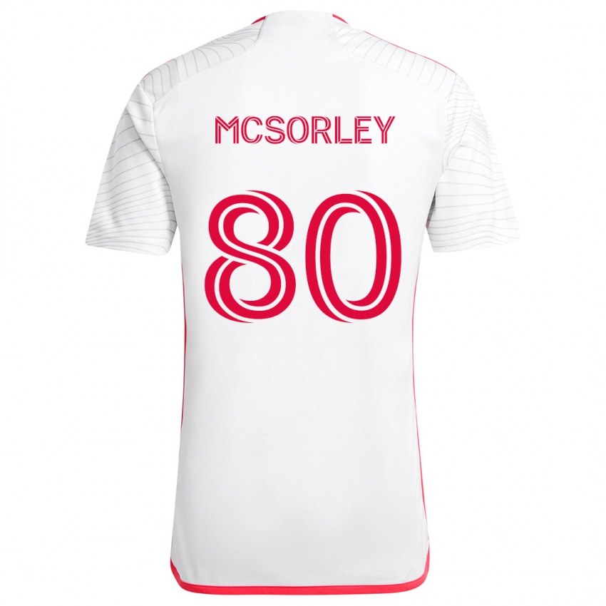 Kinderen Brendan Mcsorley #80 Wit Rood Uitshirt Uittenue 2024/25 T-Shirt