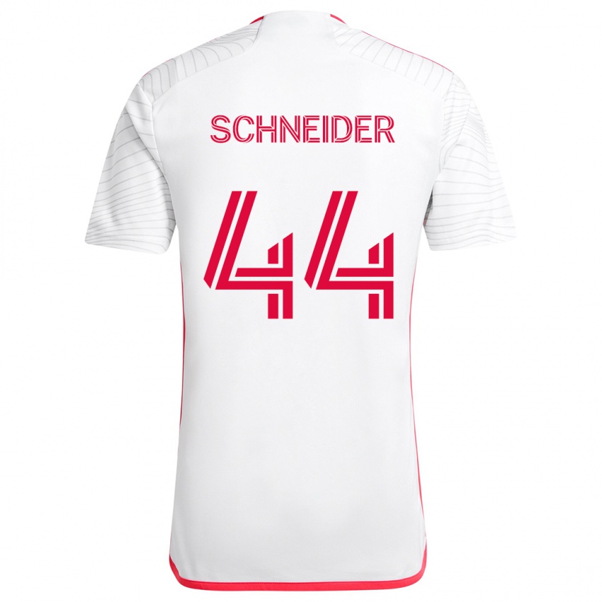 Kinderen Max Schneider #44 Wit Rood Uitshirt Uittenue 2024/25 T-Shirt