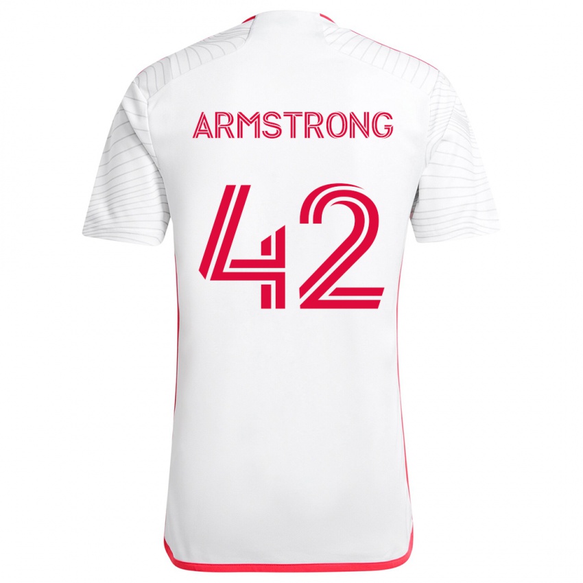 Kinderen Ezra Armstrong #42 Wit Rood Uitshirt Uittenue 2024/25 T-Shirt