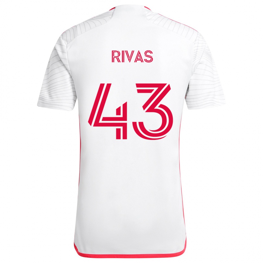 Kinderen Sergio Rivas #43 Wit Rood Uitshirt Uittenue 2024/25 T-Shirt