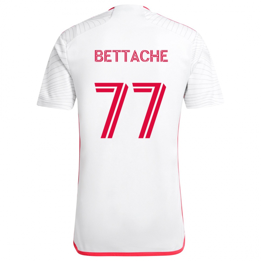 Kinderen Faysal Bettache #77 Wit Rood Uitshirt Uittenue 2024/25 T-Shirt