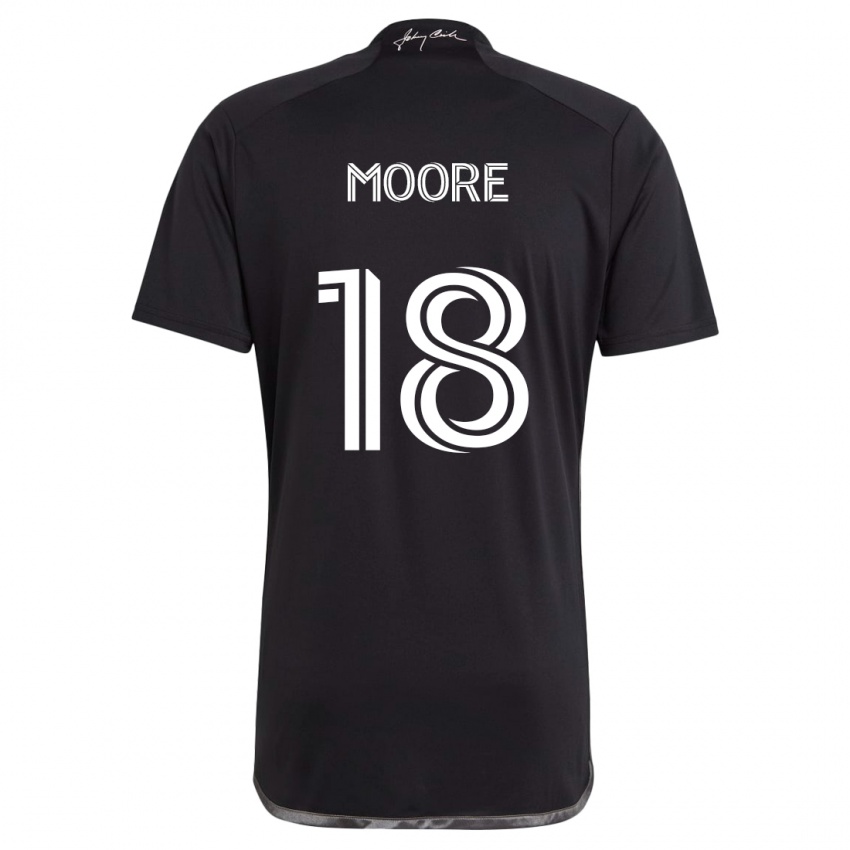 Kinderen Shaq Moore #18 Zwart Uitshirt Uittenue 2024/25 T-Shirt