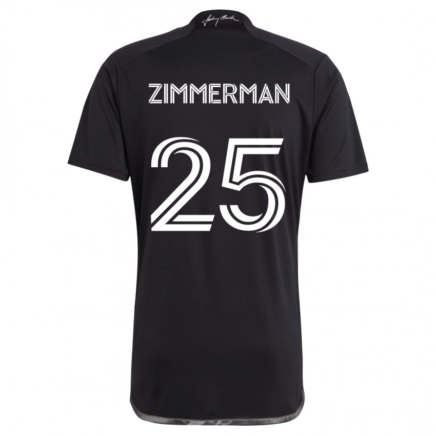 Kinderen Walker Zimmerman #25 Zwart Uitshirt Uittenue 2024/25 T-Shirt