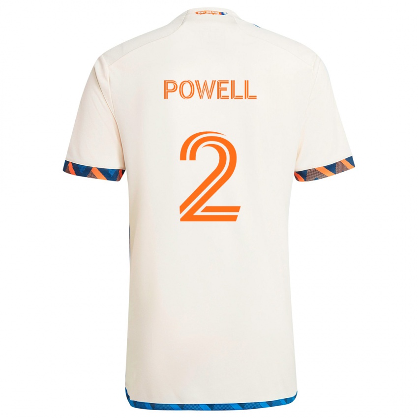 Kinderen Alvas Powell #2 Wit Oranje Uitshirt Uittenue 2024/25 T-Shirt