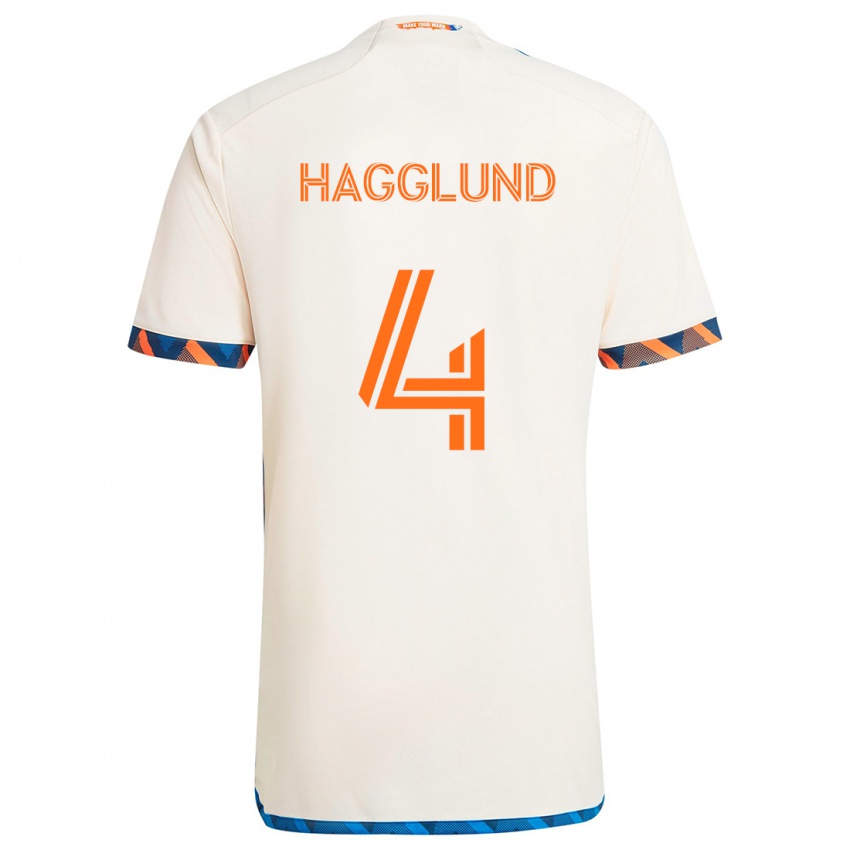 Kinderen Nick Hagglund #4 Wit Oranje Uitshirt Uittenue 2024/25 T-Shirt