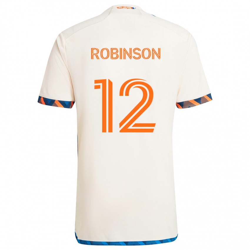 Kinderen Miles Robinson #12 Wit Oranje Uitshirt Uittenue 2024/25 T-Shirt