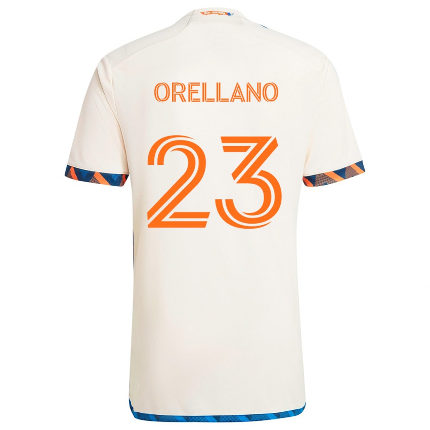 Kinderen Luca Orellano #23 Wit Oranje Uitshirt Uittenue 2024/25 T-Shirt