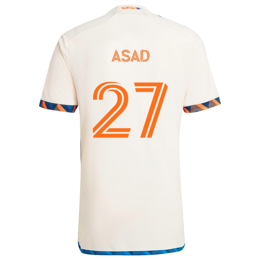 Kinderen Yamil Asad #27 Wit Oranje Uitshirt Uittenue 2024/25 T-Shirt