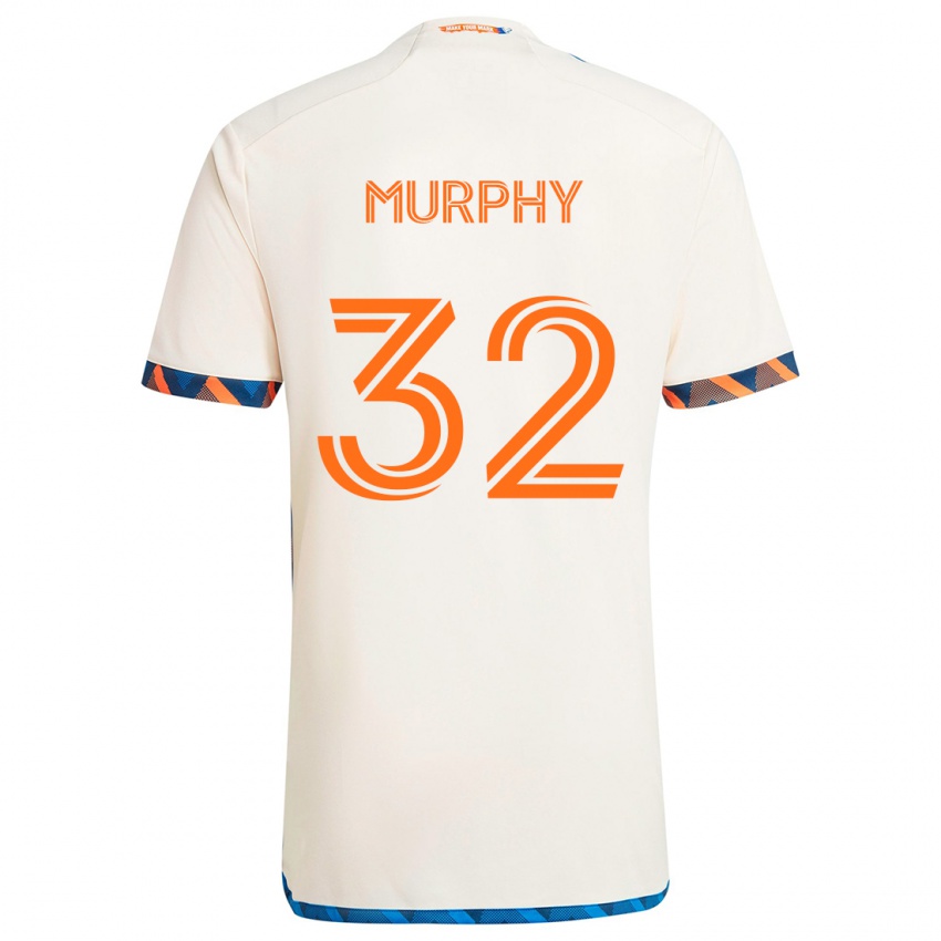 Kinderen Ian Murphy #32 Wit Oranje Uitshirt Uittenue 2024/25 T-Shirt