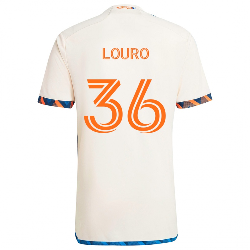 Kinderen Evan Louro #36 Wit Oranje Uitshirt Uittenue 2024/25 T-Shirt