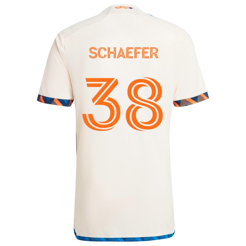 Kinderen Brian Schaefer #38 Wit Oranje Uitshirt Uittenue 2024/25 T-Shirt