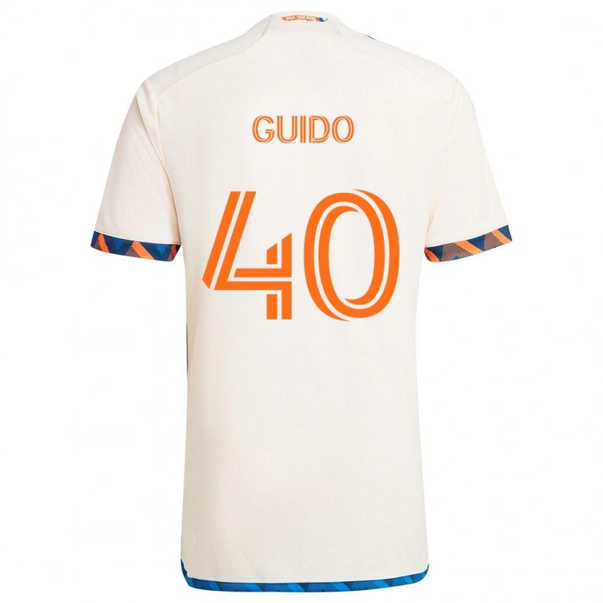 Kinderen Alejandro Guido #40 Wit Oranje Uitshirt Uittenue 2024/25 T-Shirt