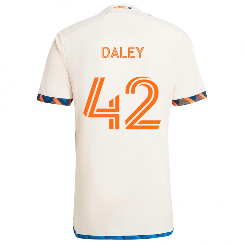 Kinderen Amir Daley #42 Wit Oranje Uitshirt Uittenue 2024/25 T-Shirt