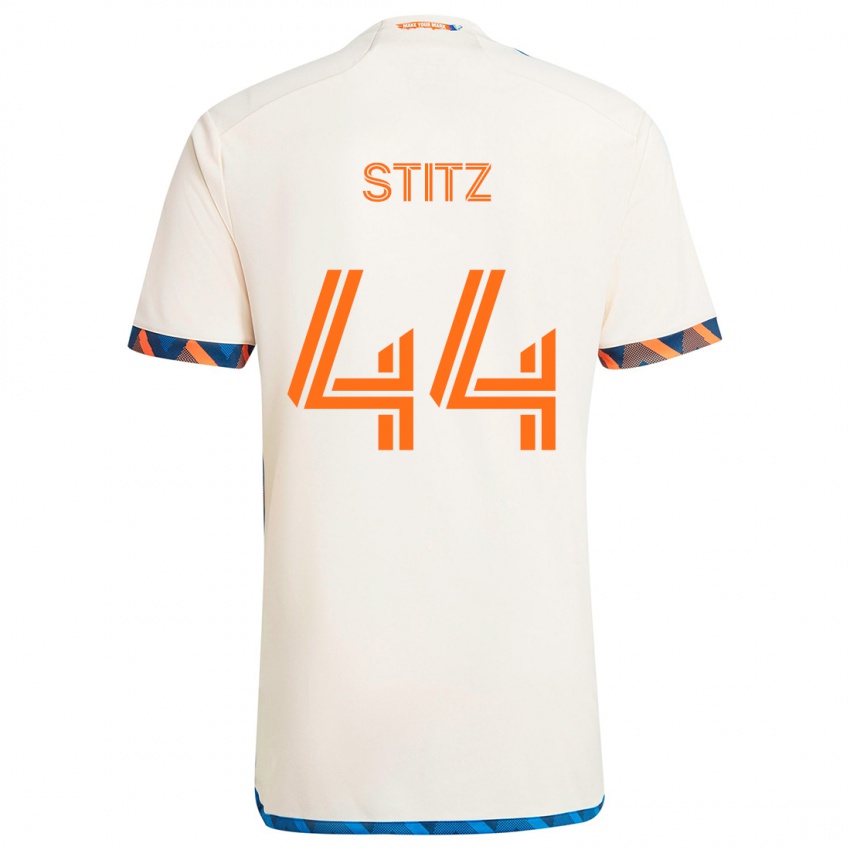 Kinderen Ben Stitz #44 Wit Oranje Uitshirt Uittenue 2024/25 T-Shirt