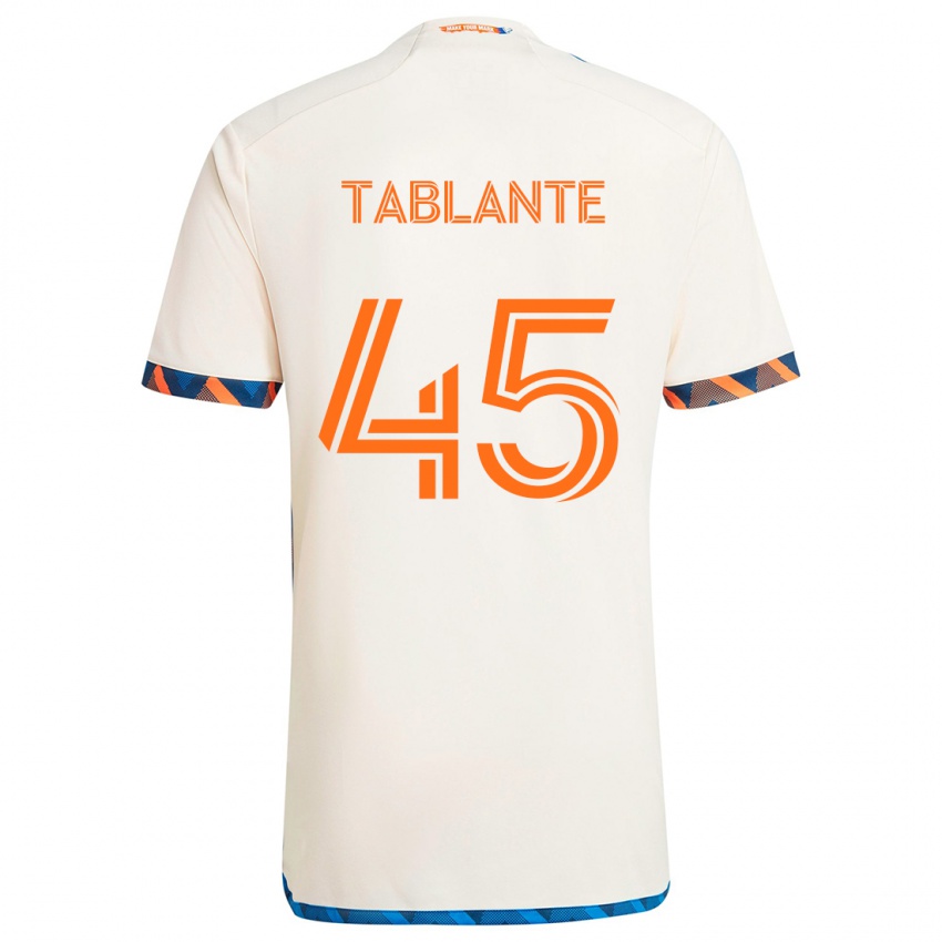 Kinderen Moises Tablante #45 Wit Oranje Uitshirt Uittenue 2024/25 T-Shirt