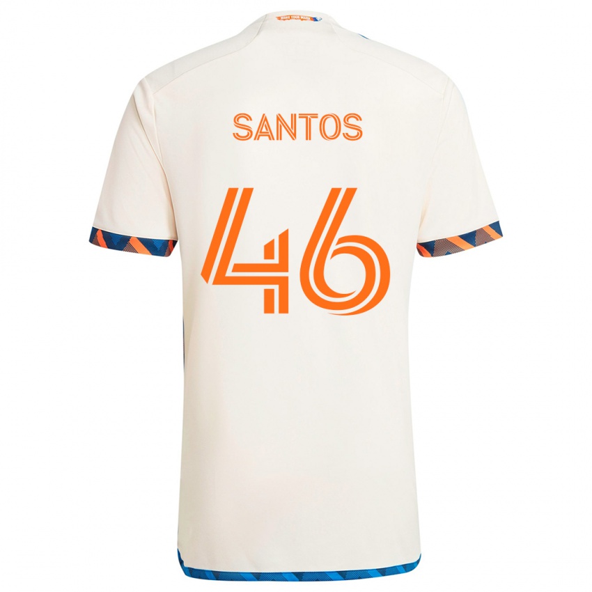 Kinderen Guilherme Santos #46 Wit Oranje Uitshirt Uittenue 2024/25 T-Shirt