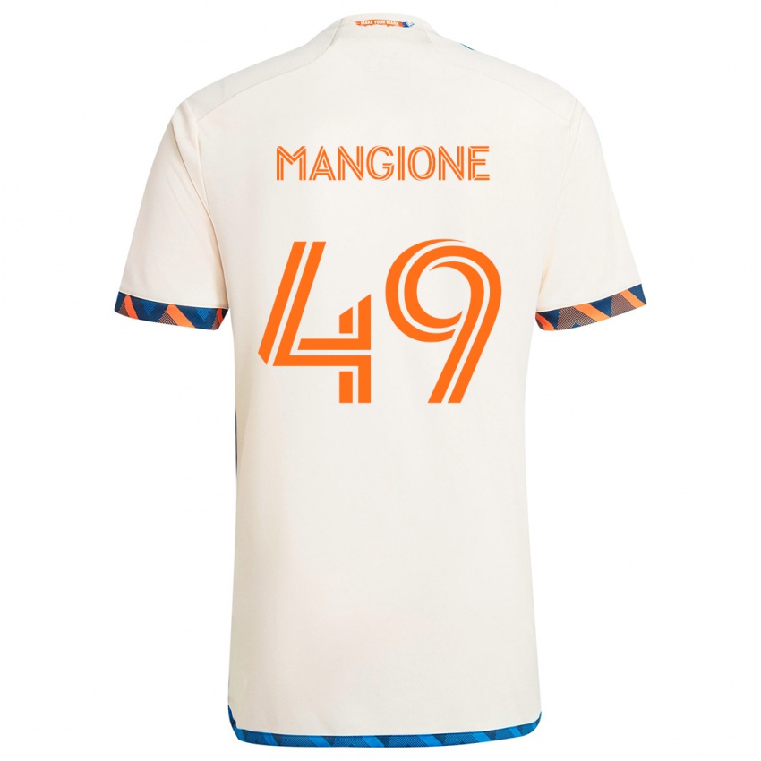 Kinderen Peter Mangione #49 Wit Oranje Uitshirt Uittenue 2024/25 T-Shirt