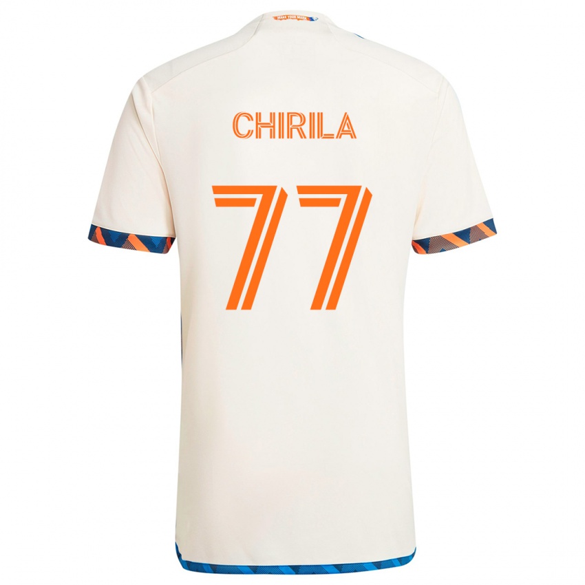 Kinderen Stefan Chirila #77 Wit Oranje Uitshirt Uittenue 2024/25 T-Shirt