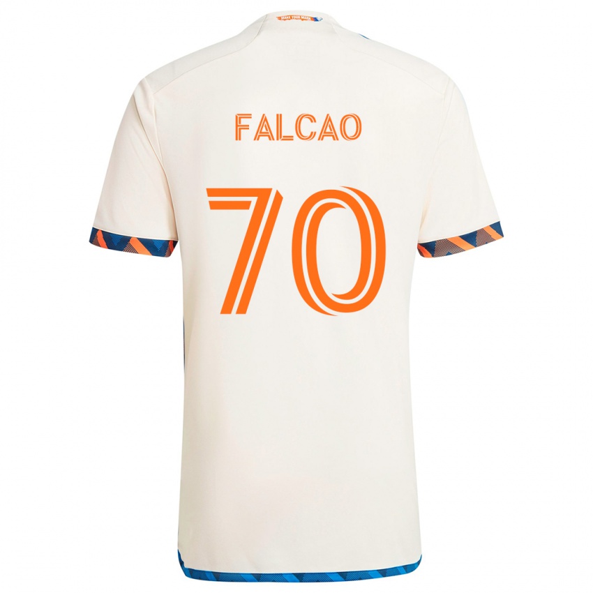 Kinderen Kiano Falcao #70 Wit Oranje Uitshirt Uittenue 2024/25 T-Shirt