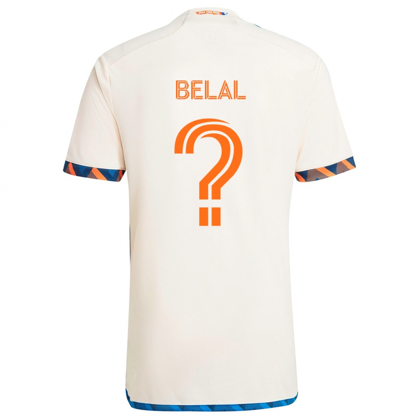 Kinderen Ryan Belal #0 Wit Oranje Uitshirt Uittenue 2024/25 T-Shirt