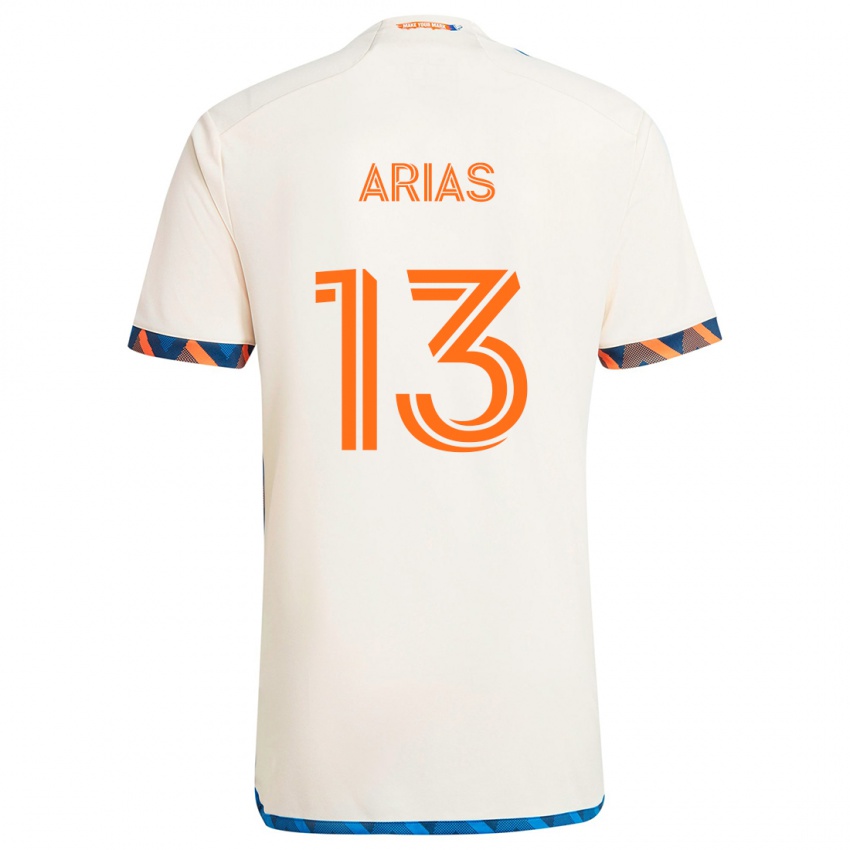 Kinderen Santiago Arias #13 Wit Oranje Uitshirt Uittenue 2024/25 T-Shirt