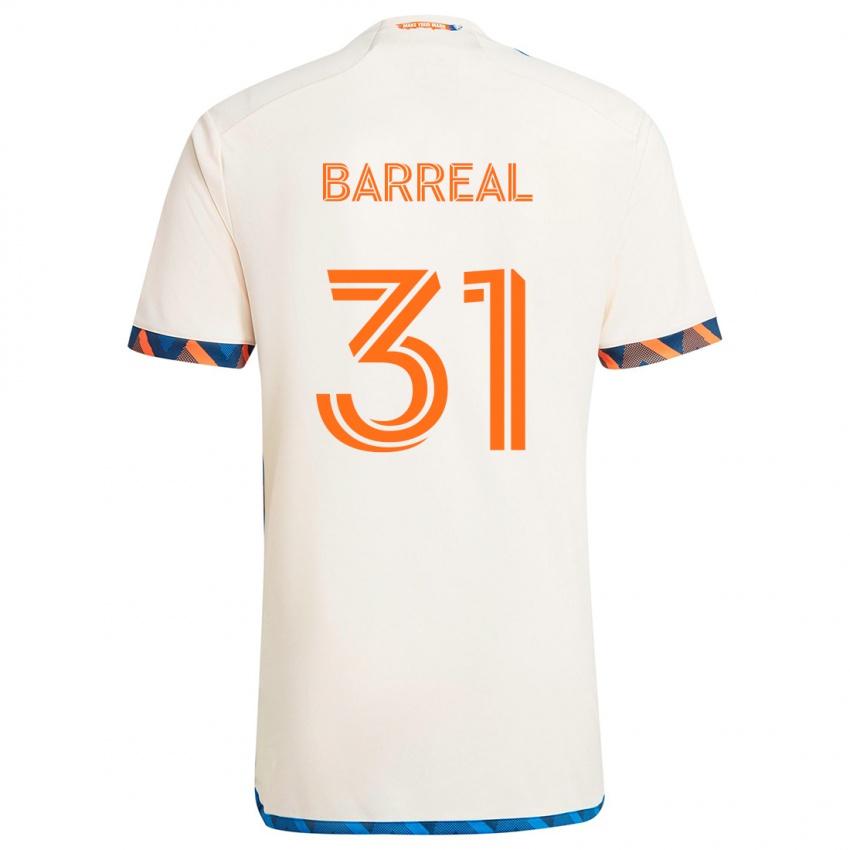 Kinderen Álvaro Barreal #31 Wit Oranje Uitshirt Uittenue 2024/25 T-Shirt