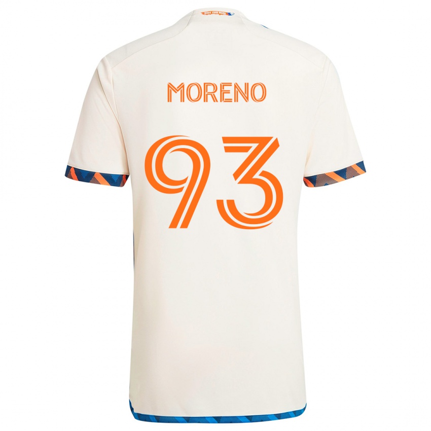 Kinderen Júnior Moreno #93 Wit Oranje Uitshirt Uittenue 2024/25 T-Shirt