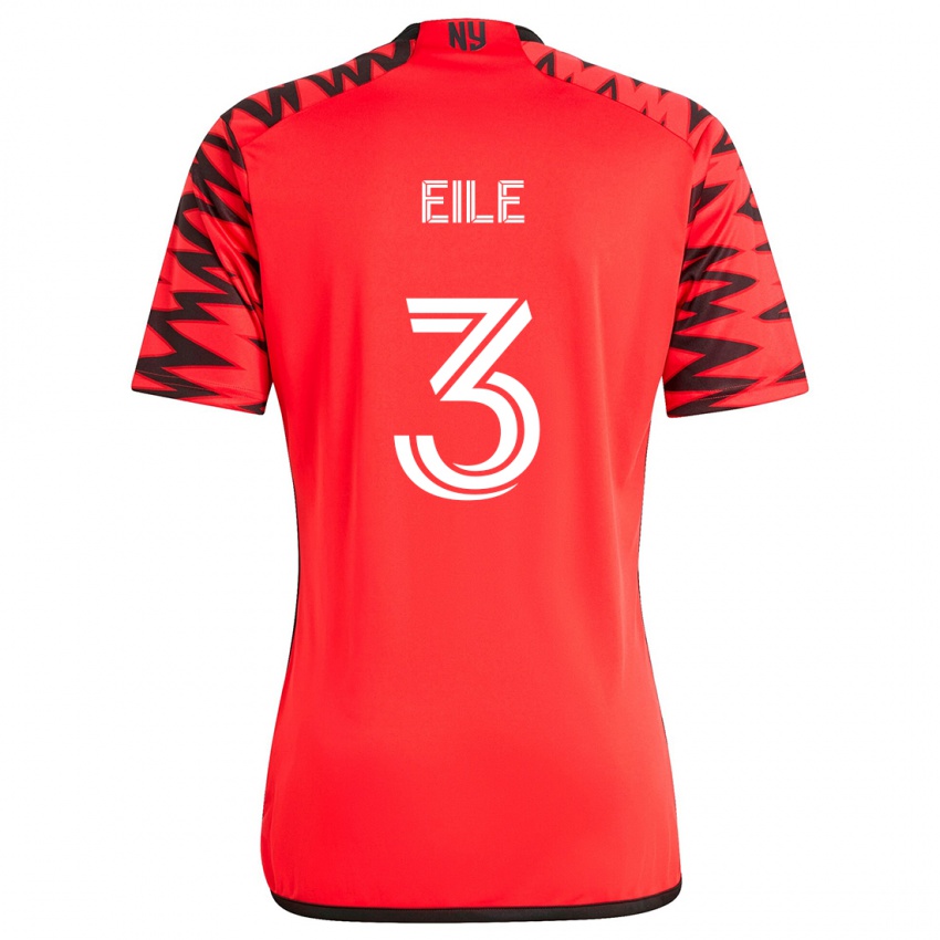 Kinderen Noah Eile #3 Rood Zwart Wit Uitshirt Uittenue 2024/25 T-Shirt