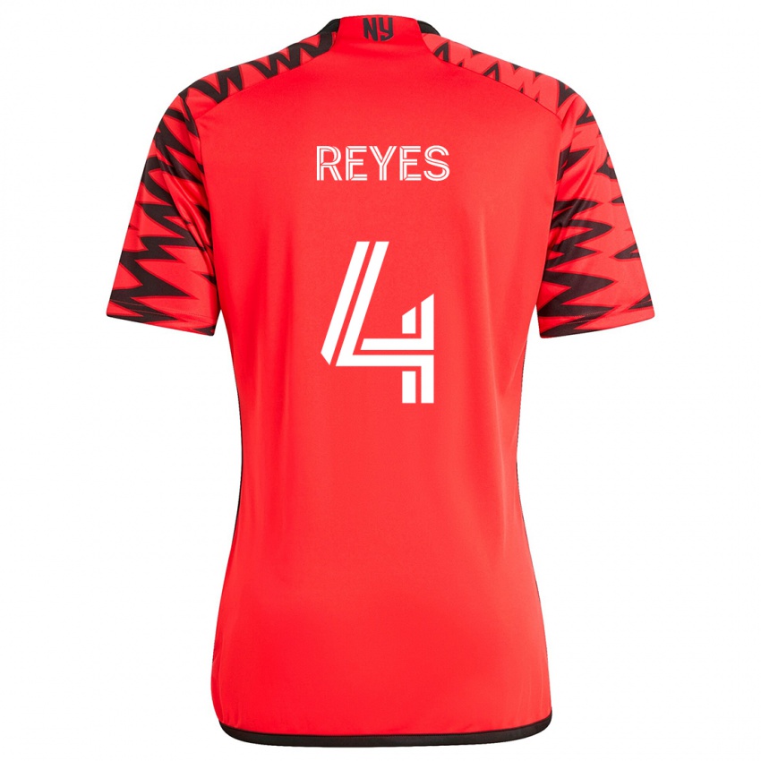 Kinderen Andrés Reyes #4 Rood Zwart Wit Uitshirt Uittenue 2024/25 T-Shirt