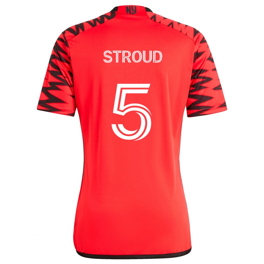 Kinderen Peter Stroud #5 Rood Zwart Wit Uitshirt Uittenue 2024/25 T-Shirt